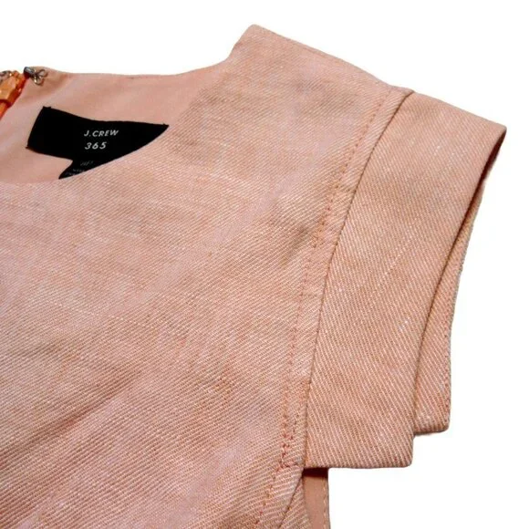 NWT J.Crew Resume Sheath in Orange Sorbet Stretch Linen Dress 10 $168